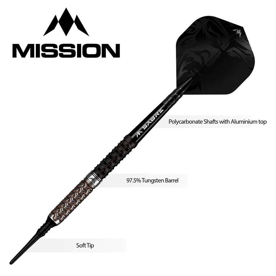 Mission Archon Soft Tip Darts - 97.5% Tungsten Black & Bronze PVD - 18gm