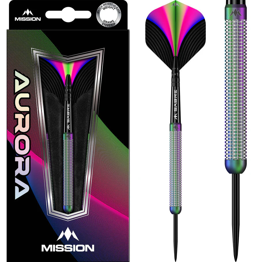 Mission Aurora Darts - Steel Tip Coral PVD - 90% Tungsten - 23g