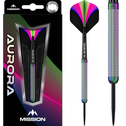 Mission Aurora Darts - Steel Tip Coral PVD - 90% Tungsten - 23g