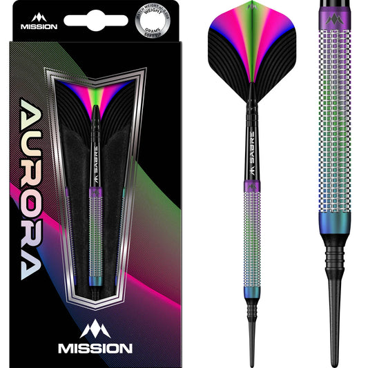 Mission Aurora Soft Tip Darts - 90% Tungsten - 18gm