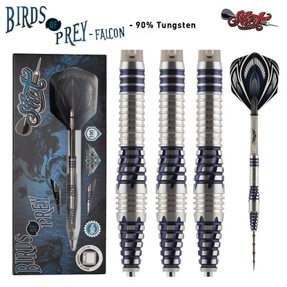 Shot Birds of Prey Falcon Steel Tip Dart Set-90% Tungsten Barrels-23gm