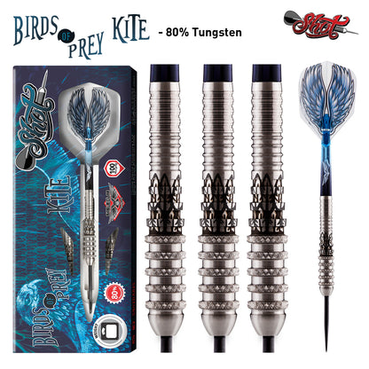 Shot Birds of Prey Kite Steel Tip Dart Set-80% Tungsten Barrels-23gm