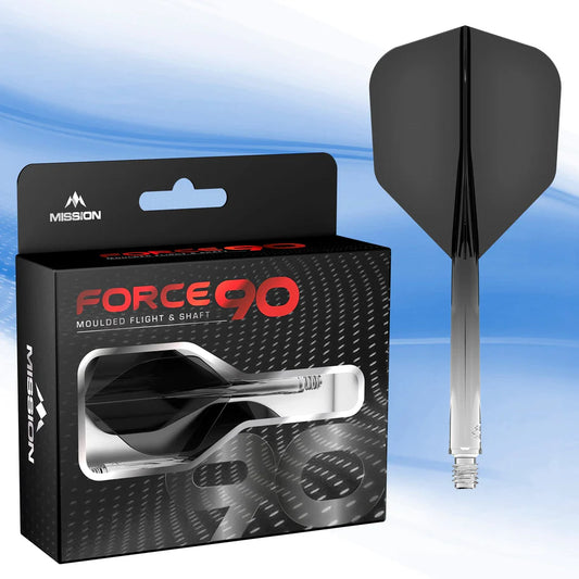 Mission Force 90 - Molded Flight & Shaft System - Gradient - Transparent Black - Standard No6 - Medium