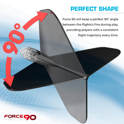 Mission Force 90 - Molded Flight & Shaft System - Gradient - Transparent Black - Standard No6 - Medium