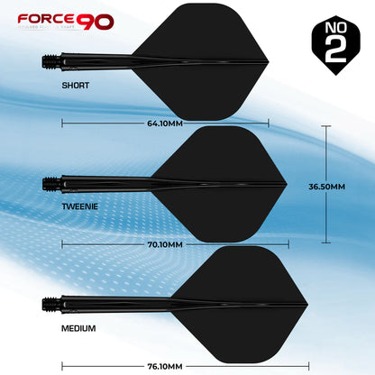 Mission Force 90 - Molded Flight & Shaft System - Black - Standard No2 - Medium