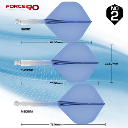 Mission Force 90 - Molded Flight & Shaft System - Gradient - Transparent Blue - Standard No2 - Tweenie