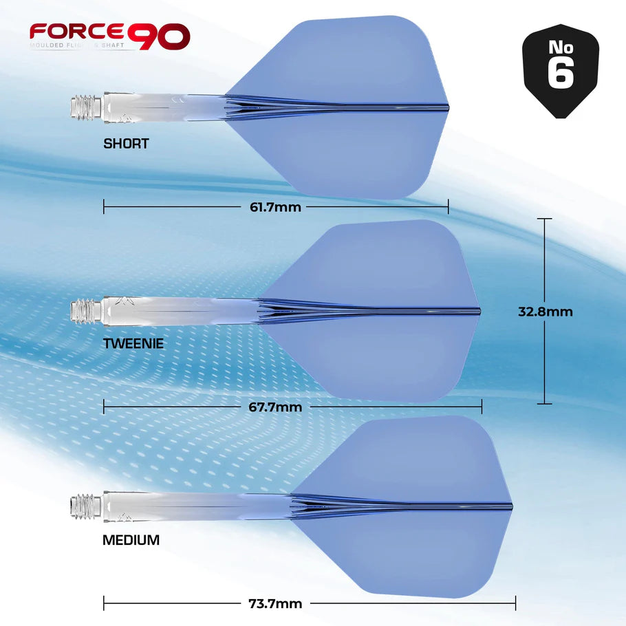 Mission Force 90 - Molded Flight & Shaft System - Gradient - Transparent Blue - Standard No6 - Tweenie