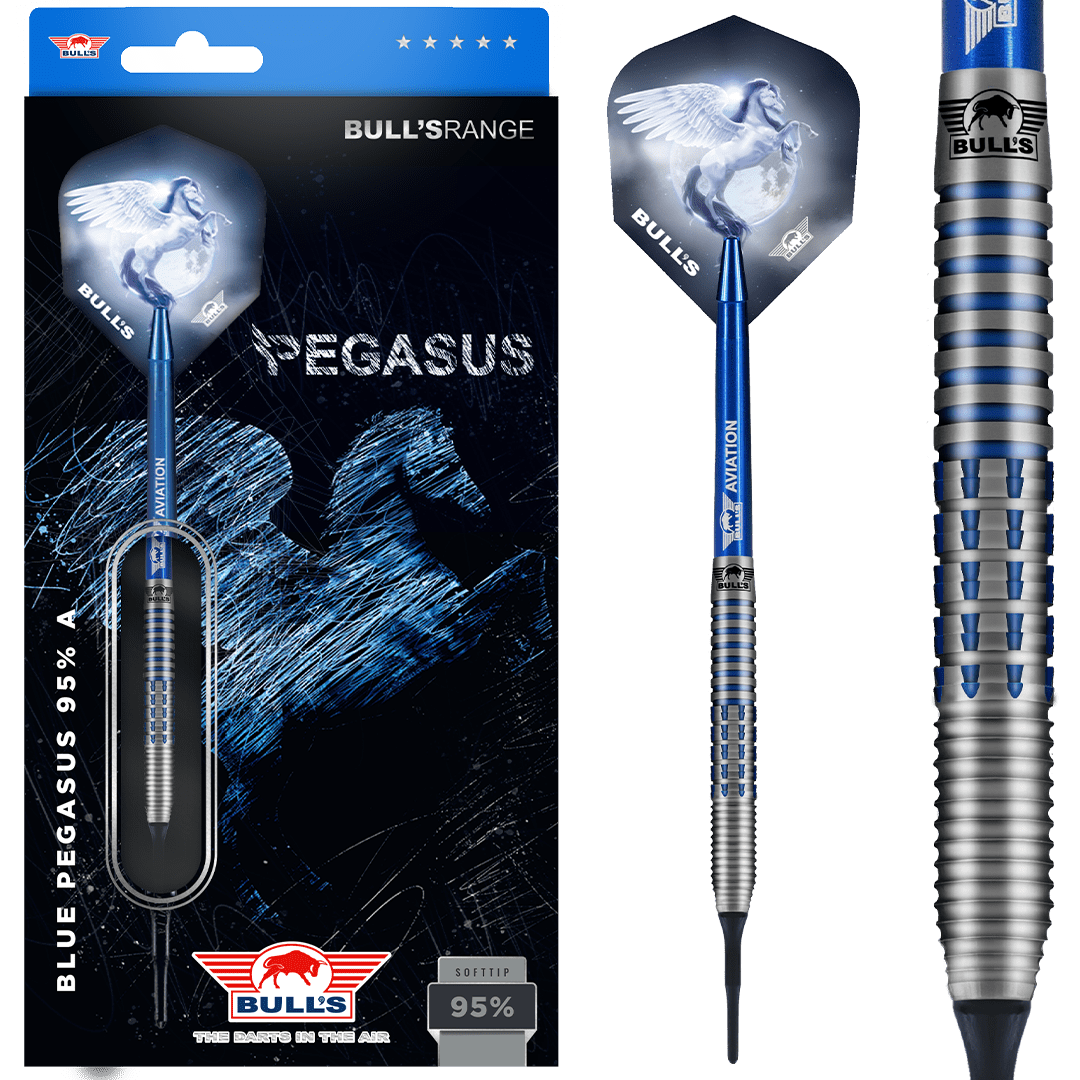 Bull's NL Blue Pegasus A 95% Tungsten 18 gram Soft Tip Dart Set