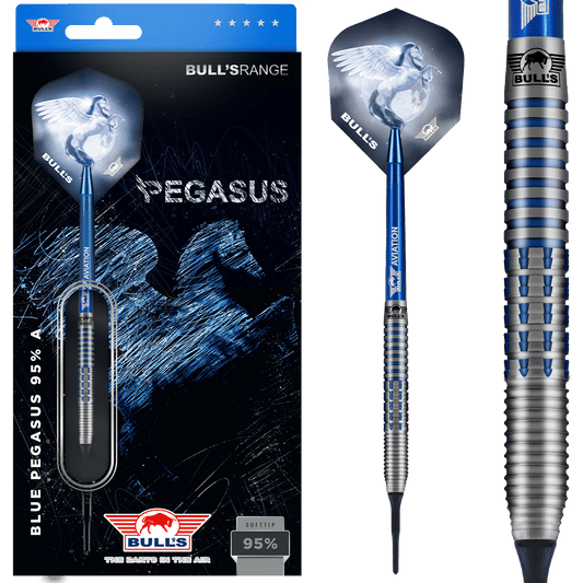 Bull's NL Blue Pegasus A 95% Tungsten 18 gram Soft Tip Dart Set