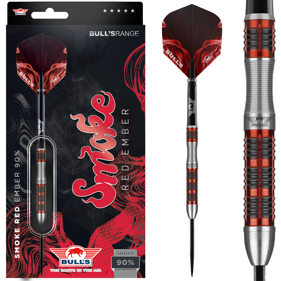 Bull's NL Smoke Red Ember 90% Tungsten 18 gram Soft Tip Dart Set