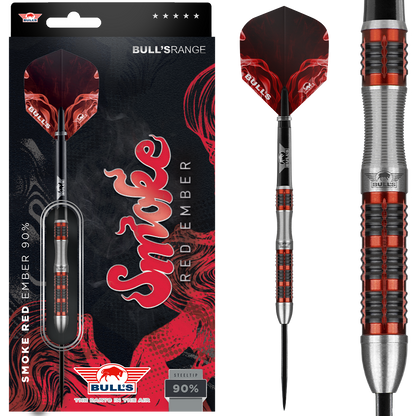 Bull's NL Smoke Red Ember 90% Tungsten 18 gram Soft Tip Dart Set