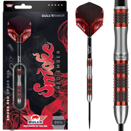 Bull's NL Smoke Red Ember 90% Tungsten 18 gram Soft Tip Dart Set