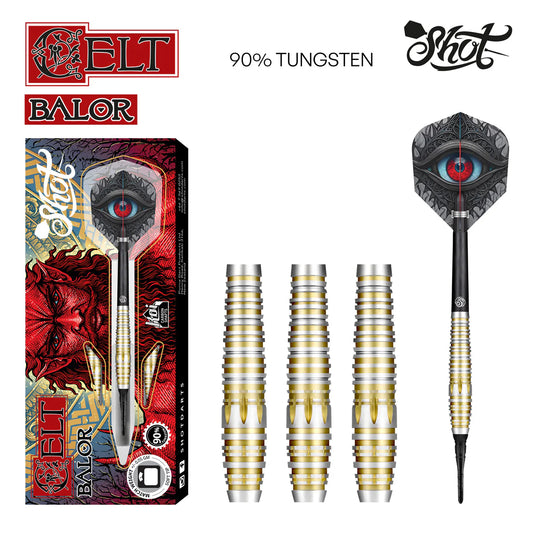 Shot Celt Balor Soft Tip Dart Set-90% Tungsten-20gm