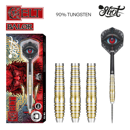 Shot Celt Balor Steel Tip Dart Set - 90% Tungsten 25gm