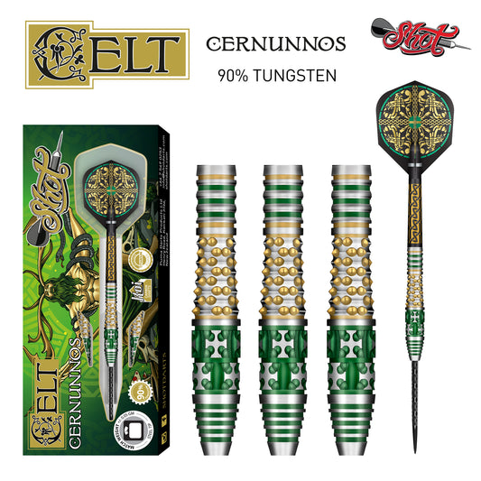 Shot Celt Cernunnos Steel Tip Dart Set - 90% Tungsten 24gm