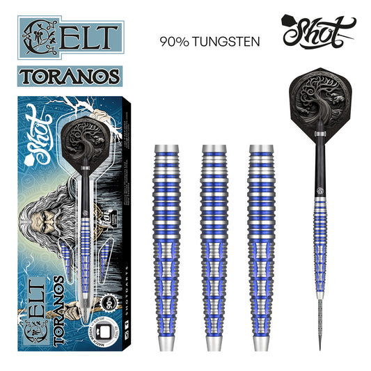 Shot Celt Toranos Steel Tip Dart Set - 90% Tungsten 26gm