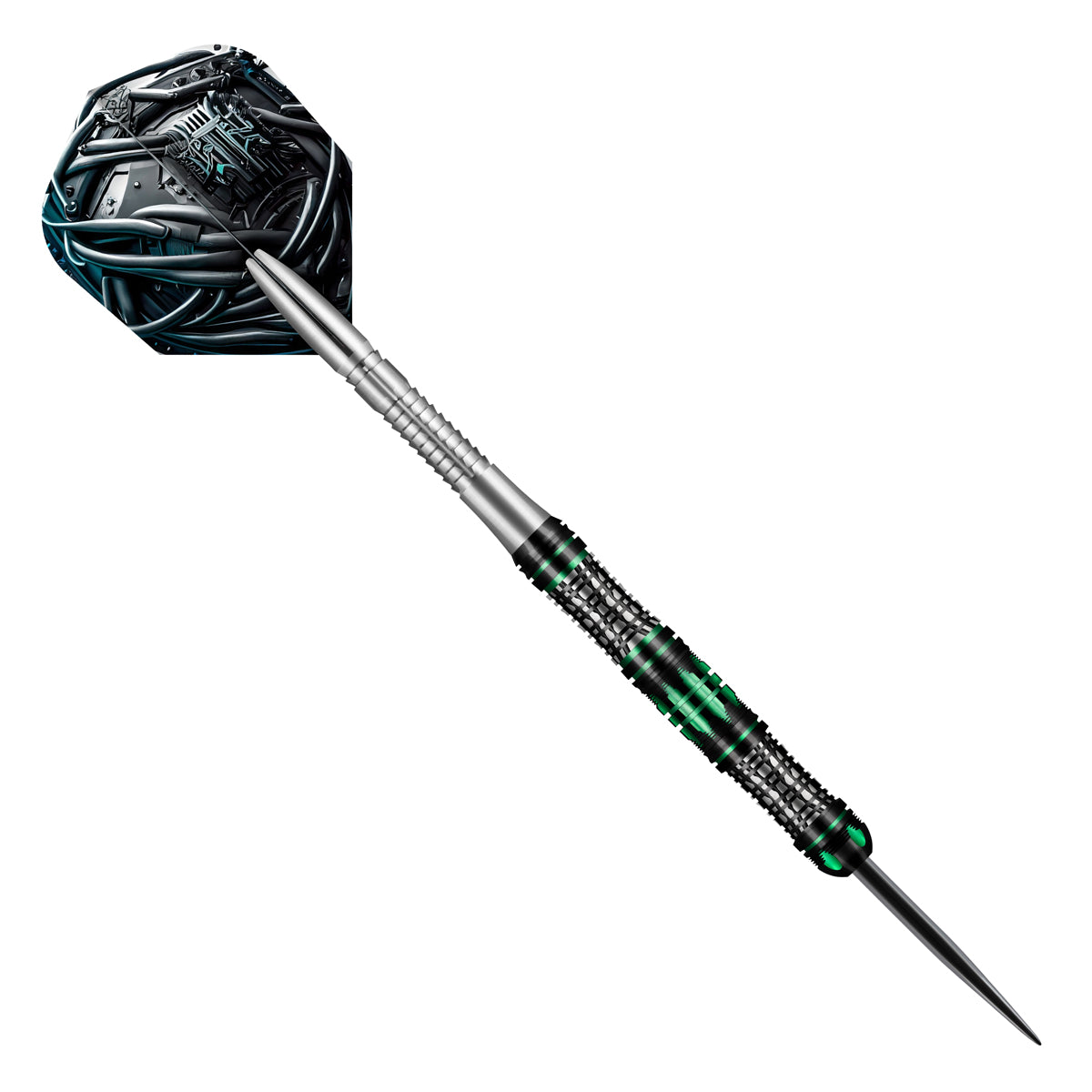 Shot AI Cyberpunk Steel Tip Dart Set-90% Tungsten Barrels-24gm