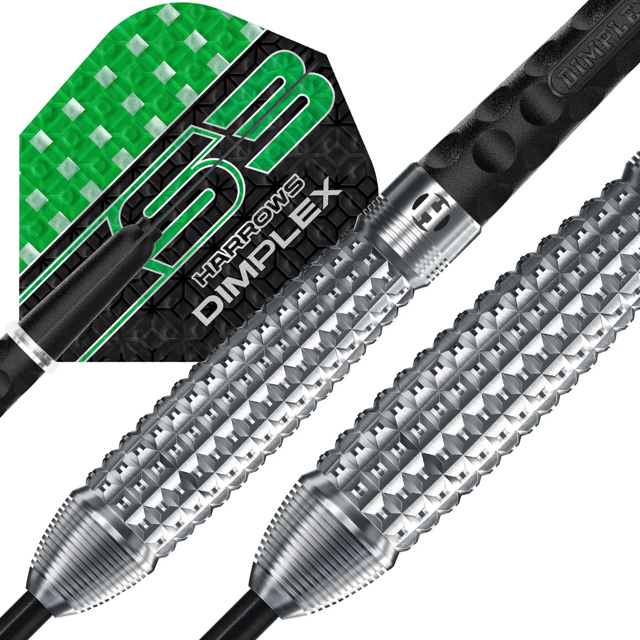 Harrows Dimplex S3 Darts - Steel Tip Darts - 90% Tungsten - 24g Bomb