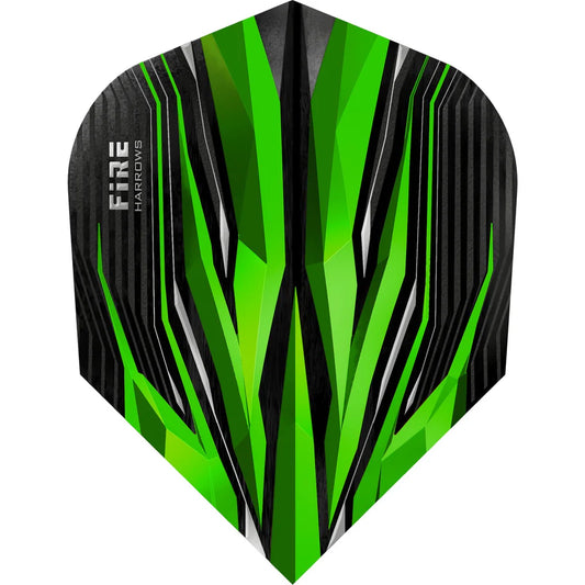 Harrows Fire Green Standard Dart Flights