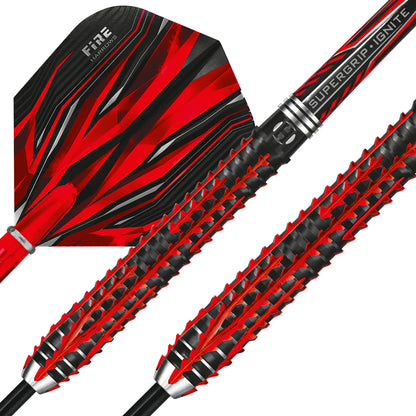 Harrows Fire Inferno - Steel Tip Darts - 90% Tungsten - 26g