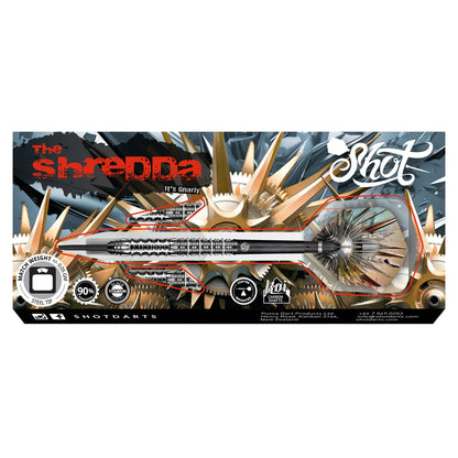 Shot Gnarly Shredda Steel Tip Dart Set-90% Tungsten Barrels-23gm