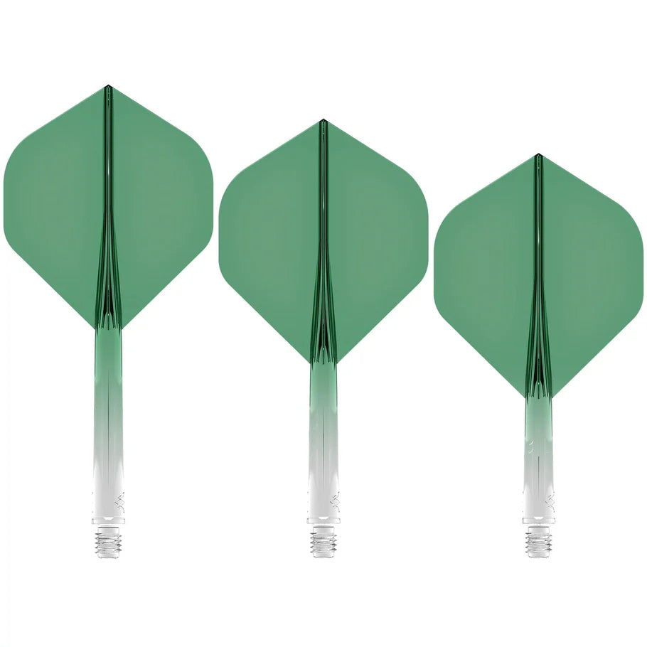 Mission Force 90 - Molded Flight & Shaft System - Gradient - Transparent Green - Standard No2 - Tweenie