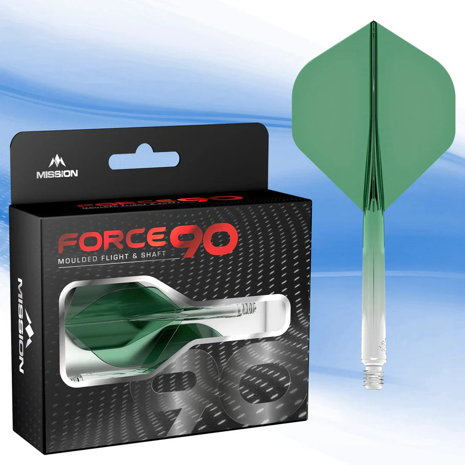 Mission Force 90 - Molded Flight & Shaft System - Gradient - Transparent Green - Standard No2 - Tweenie