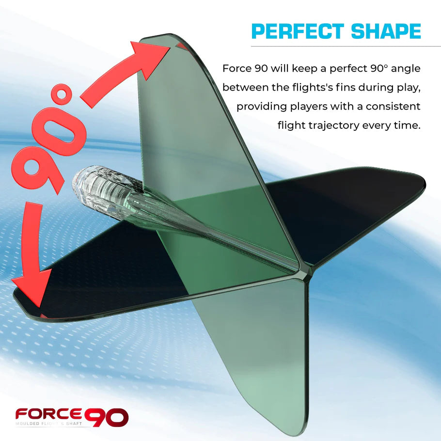 Mission Force 90 - Molded Flight & Shaft System - Gradient - Transparent Green - Standard No2 - Tweenie