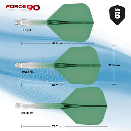 Mission Force 90 - Molded Flight & Shaft System - Gradient - Transparent Green - Standard No6 - Tweenie