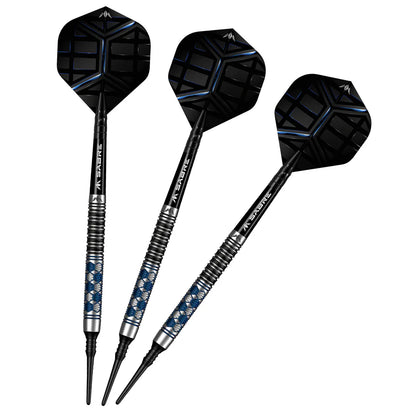 Mission Hexon Soft Tip Darts - 90% Tungsten Blue PVD - 18gm