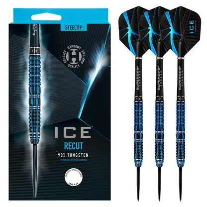 Harrows Ice Recut - Steel Tip Darts - 90% Tungsten - 21g