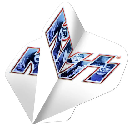 Kiss Official Licensed Dart Flights - 100 Micron - No2 - Standard White Blue