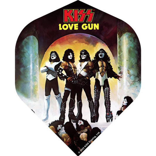 Kiss Official Licensed Dart Flights - 100 Micron - No2 - Standard Black - Love Gun