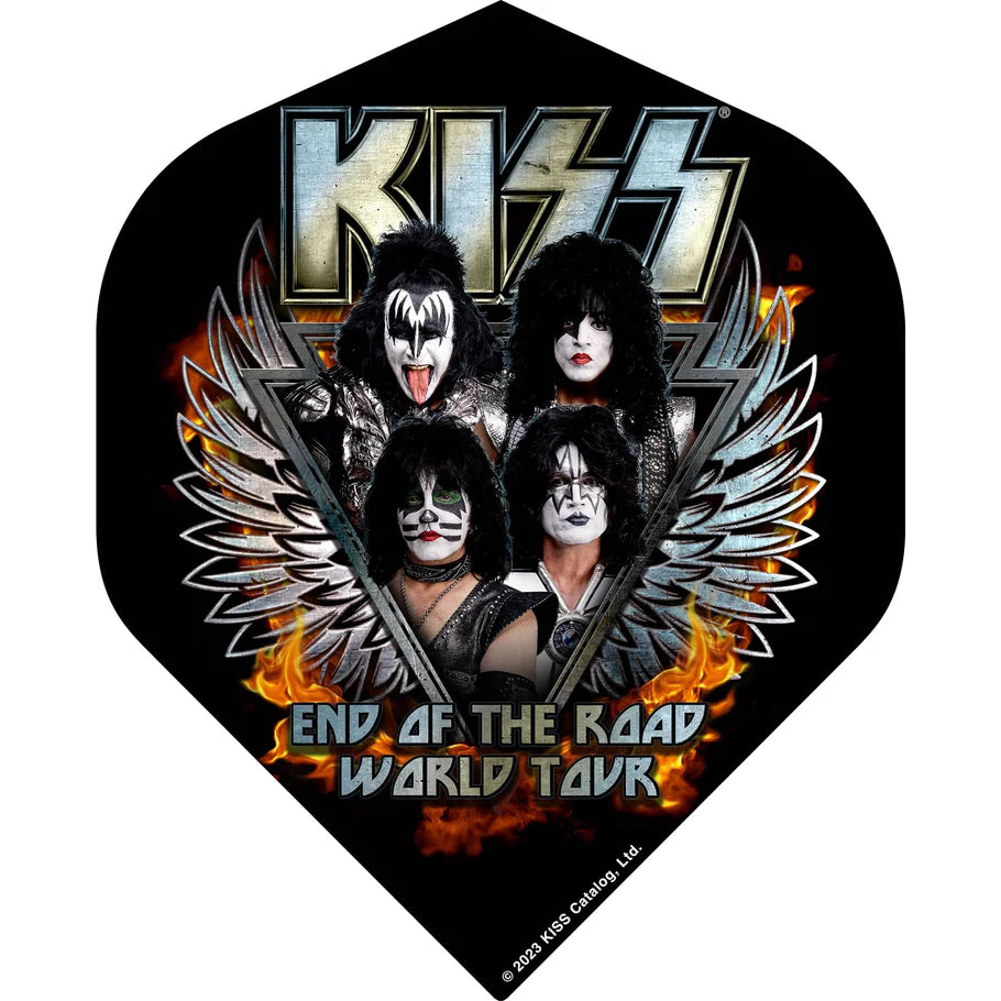 Kiss Official Licensed Dart Flights - 100 Micron - No2 - Standard Black - End of the Road