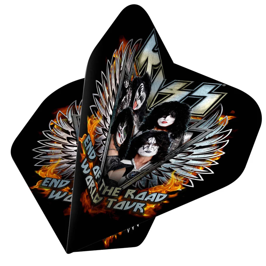 Kiss Official Licensed Dart Flights - 100 Micron - No2 - Standard Black - End of the Road