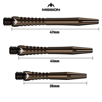 Mission Atom13 Aluminum Shafts - Anodized Metal Stems  - Bronze - Short