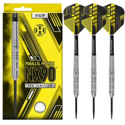 Harrows NX90 Parallel Profile - Steel Tip Darts - 90% Tungsten - 23g