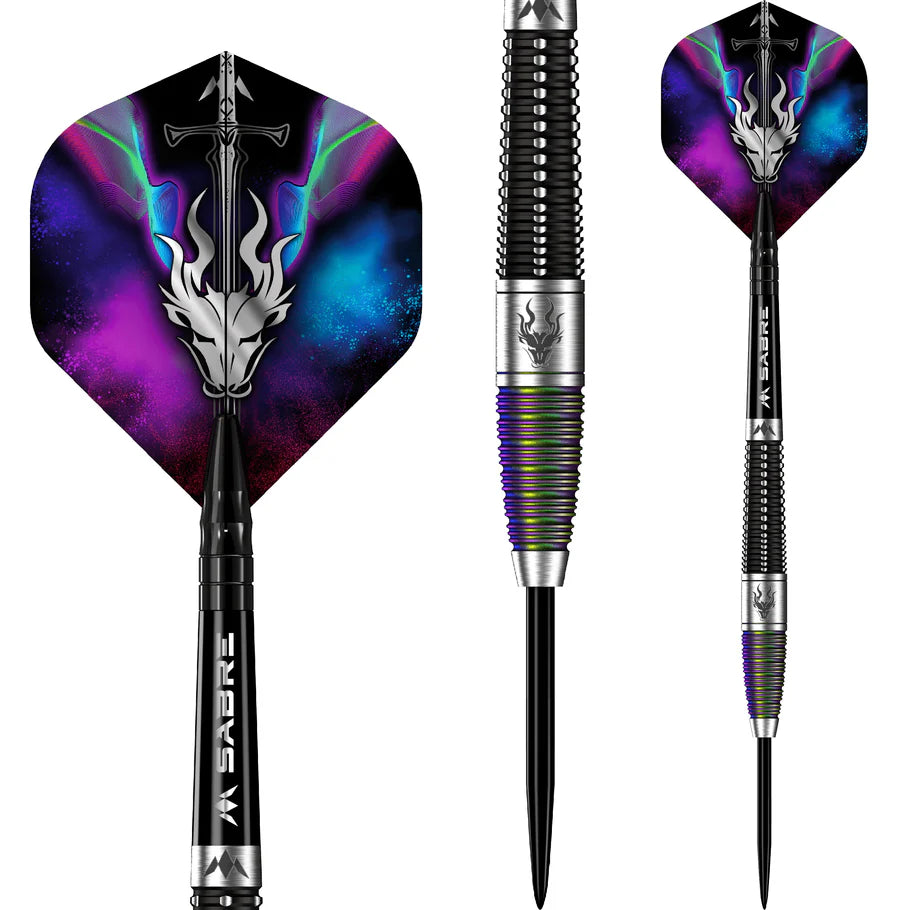 MISSION Occult Darts - Steel Tip - 90% Tungsten Black & Coral PVD 23g