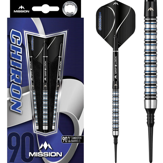 Mission Chiron Soft Tip Darts M1 -90% Tungsten Electro Black & Blue - 18gm