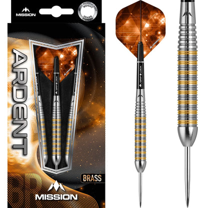 MISSION ARDENT DARTS - STEEL TIP BRASS - M2 - FRONT RING GRIP 24g