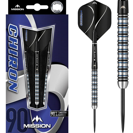 MISSION CHIRON DARTS - STEEL TIP - M1 - Electro Black & Blue 26g