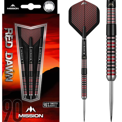 MISSION RED DAWN DARTS - STEEL TIP - M1 - STRAIGHT RING 26g