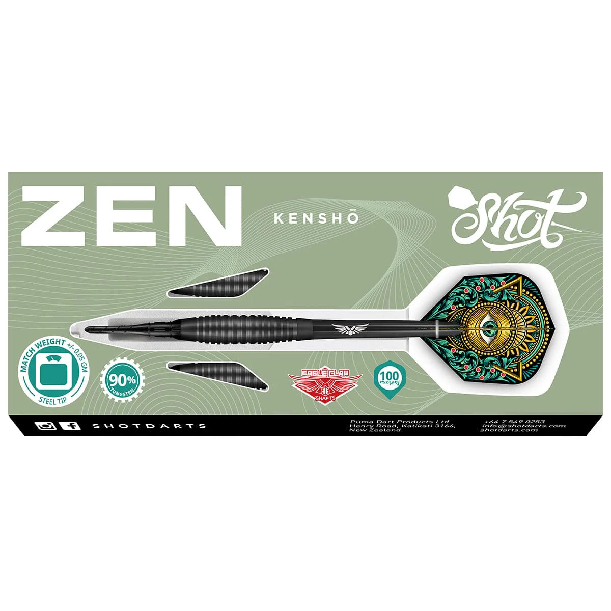 Shot Zen Kensho Soft Tip Dart Set-90% Tungsten-20gm