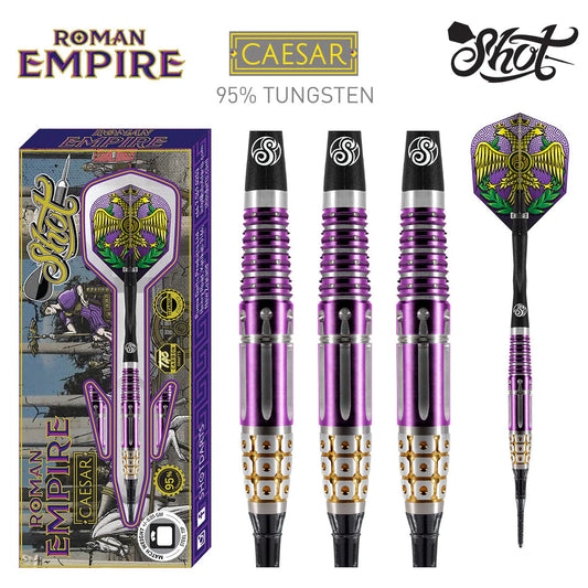 Shot Roman Empire Caesar Soft Tip Dart Set-95% Tungsten-18gm