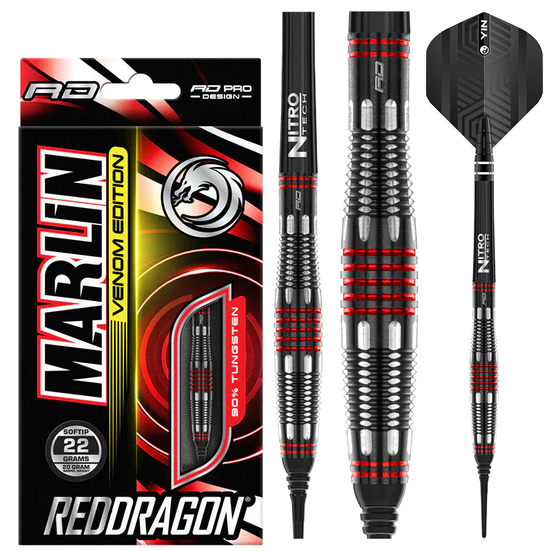 MARLIN VENOM 20 gram barrel/22 gram full 90% Tungsten SOFT TIP – Mack Darts