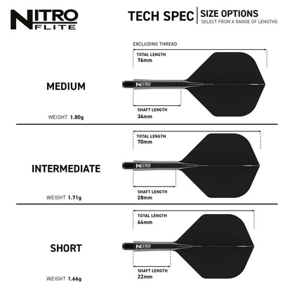 Red Dragon Nitro Flite Integrated Flight and Shaft System - No2 Medium Black & Black