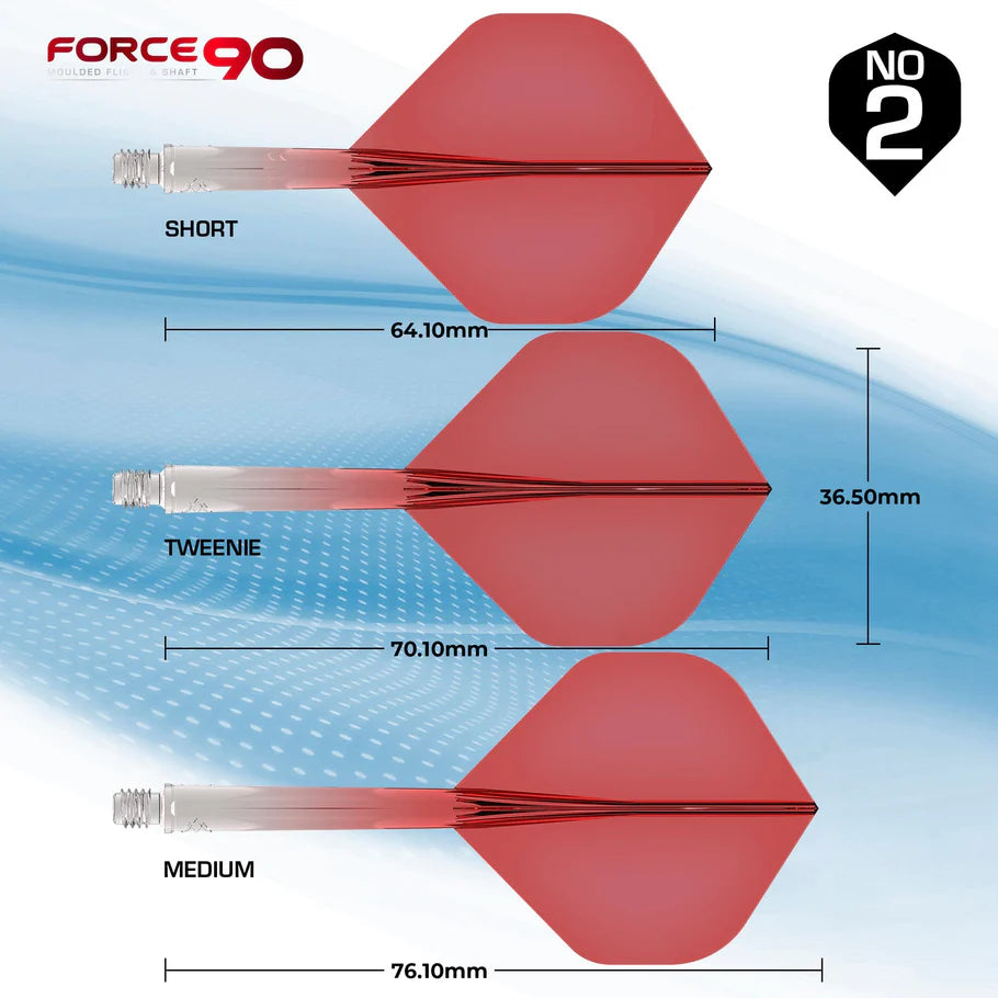 Mission Force 90 - Molded Flight & Shaft System - Gradient - Transparent Red - Standard No2 - Tweenie