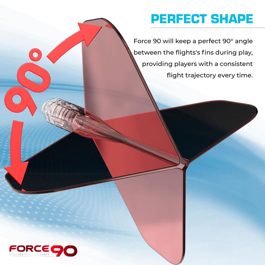 Mission Force 90 - Molded Flight & Shaft System - Gradient - Transparent Red - Standard No2 - Tweenie