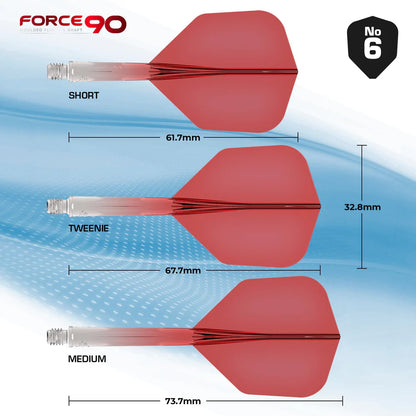 Mission Force 90 - Molded Flight & Shaft System - Gradient - Transparent Red - Standard No6 - Short