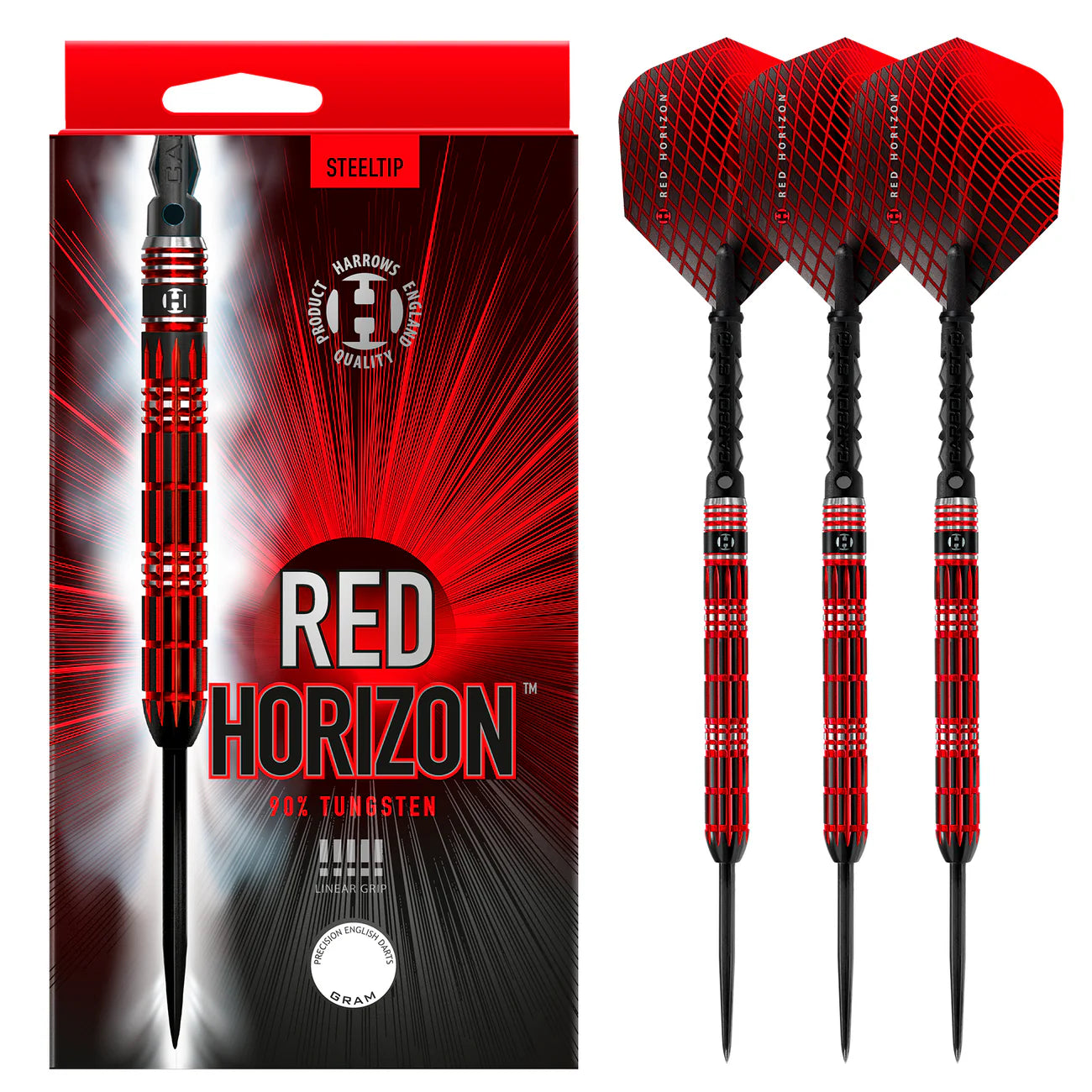 Harrows Red Horizon - Steel Tip Darts - 90% Tungsten - 23g